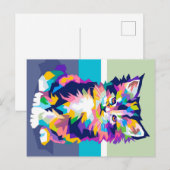 Eigenaar van kleurrijke angry Cat Pet Feestdagenkaart (Voorkant / Achterkant)