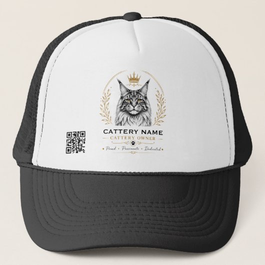 Eigenaar van Maine Coon fokkerij met QR-code Trucker Pet (Voorkant)