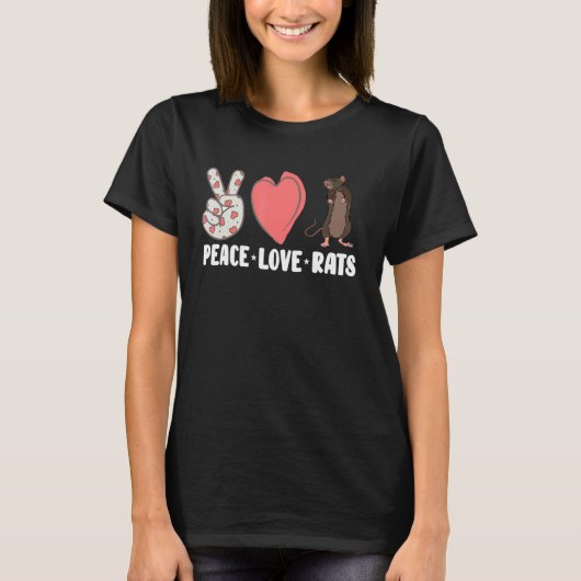 Eigenaar van Peace Love Rats Pet T-shirt (Voorkant)
