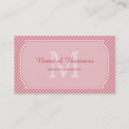 Eigenaar van Pink Monogram Boutique Visitekaartje (Voorkant)