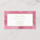 Eigenaar van Pink Sequin Salon Visitekaartje (Achterkant)