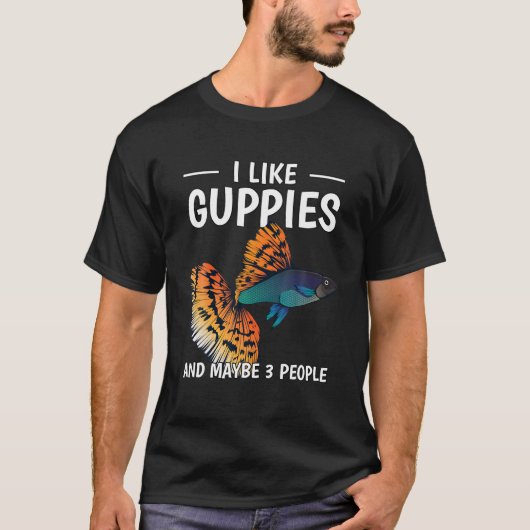 Eigenaar van visaquarium ik hou van geuppies en mi t-shirt (Voorkant)