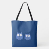 Eigenaar van vogels Funny Cute Blue Cartoon Animal Tote Bag (Achterkant)