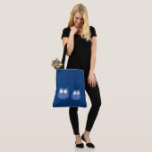 Eigenaar van vogels Funny Cute Blue Cartoon Animal Tote Bag (Op model)