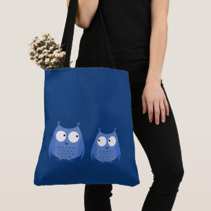 Eigenaar van vogels Funny Cute Blue Cartoon Animal Tote Bag