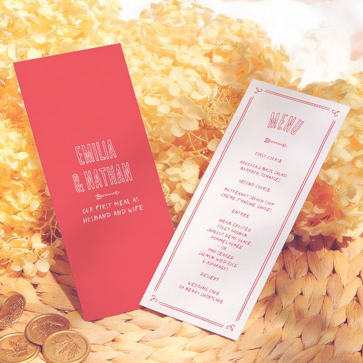 Eigenaardige Retro Verliefde Handgetekende Cupido Menu