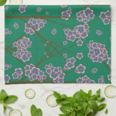 eigenaardige takken jade keukenhanddoek (Gevouwen)