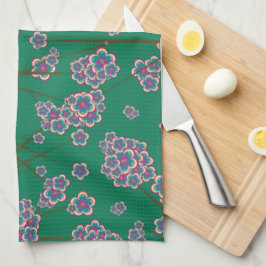 eigenaardige takken jade keukenhanddoek