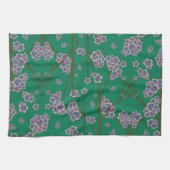 eigenaardige takken jade keukenhanddoek (Horizontaal)