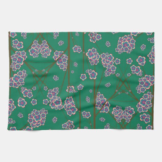 eigenaardige takken jade keukenhanddoek (Horizontaal)