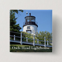 Eigenaards vuurtoren, Maine Pin Vierkante Button 5,1 Cm