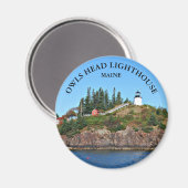 Eigenaards vuurtoren, Maine Round Magnet (Voorkant / Achterkant)