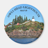 Eigenaards vuurtoren, Maine Round Magnet (Voorkant)