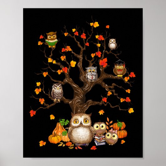 Eigenaars bladeren Herfst herfst Pumpkin Halloween Poster (Voorkant)