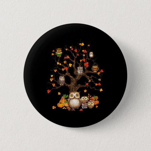 Eigenaars bladeren Herfst herfst Pumpkin Halloween Ronde Button 5,7 Cm (Voorkant)