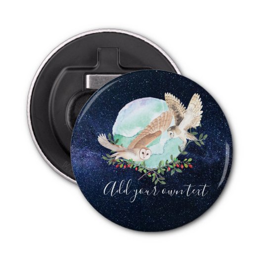 Eigenaars gepersonaliseerd button flesopener (Voorkant)