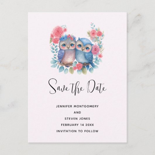 Eigenaars in de Zitting van de Liefde op de Tak va Uitnodiging Briefkaart (Voorkant)