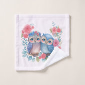 Eigenaars in de Zitting van de Liefde op een Tak v Bad Handdoek (Wasdoekje)