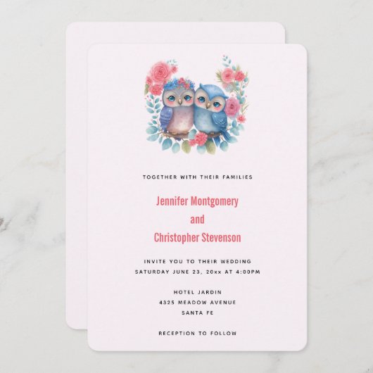 Eigenaars in de Zitting van de Liefde op een Tak v Kaart (Voorkant / Achterkant)