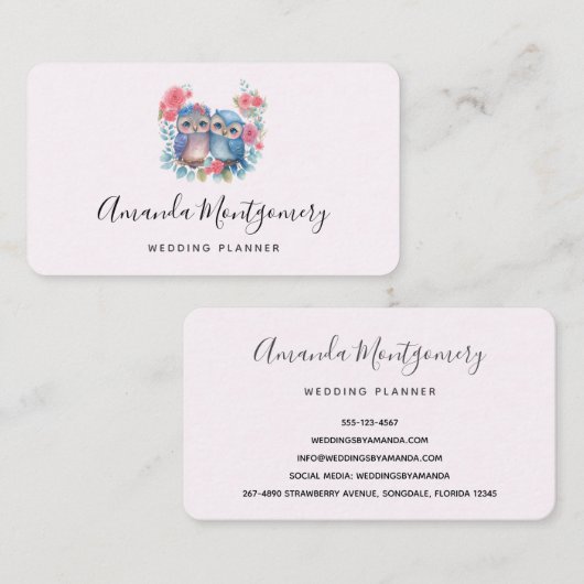 Eigenaars in de Zitting van de Liefde op een Tak v Visitekaartje (Voorkant / Achterkant)