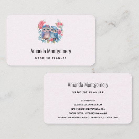 Eigenaars in de Zitting van de Liefde op een Tak v Visitekaartje (Voorkant / Achterkant)