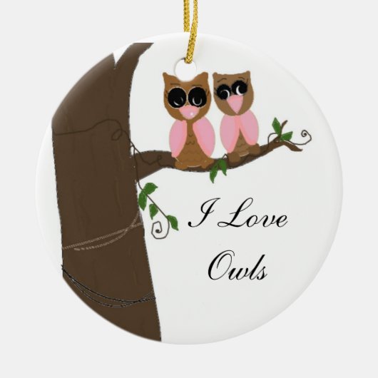 Eigenaars in een boom keramisch ornament (Voorkant)