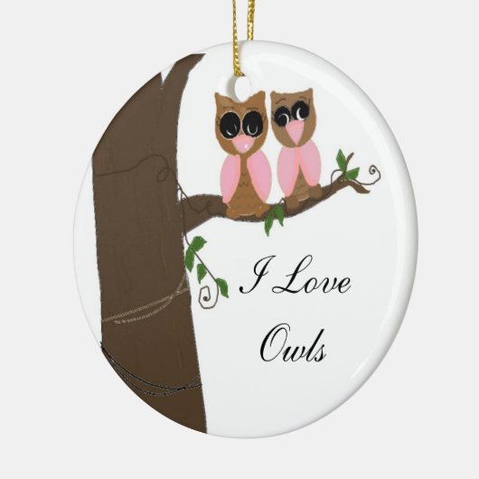 Eigenaars in een boom keramisch ornament (Links)