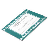 Eigenaars in een Certificaat van de Lijn van Waard Notitieblok (Schuin)