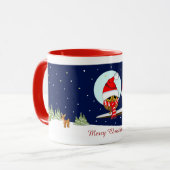 Eigenaars met kerstdassen en kerstdassen en aangep mok (Voorkant links)