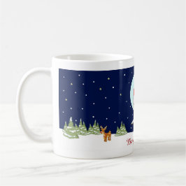 Eigenaars met kerstdassen en kerstdassen en aangep mok