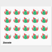 Eigenaars Rood en Groen Ronde Sticker (Vel)