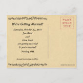 Eigenaars Weddenschap Sparen de Datum Geschillenbr Aankondigingskaart (Achterkant)