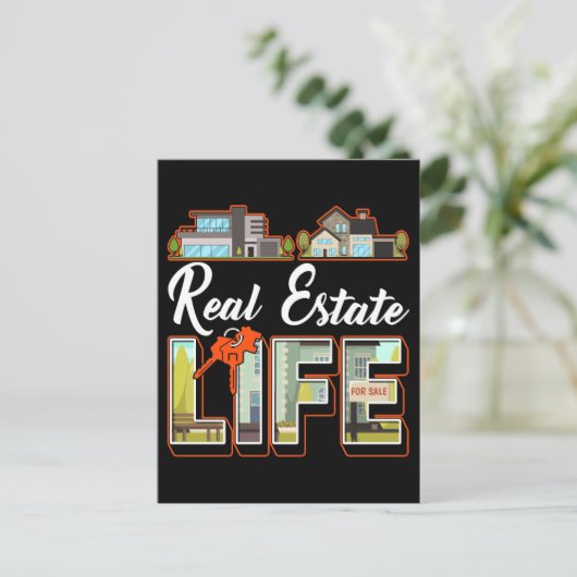 Eigenaarsagent Funny Broker Investor Briefkaart (Staand voorkant)