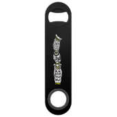 Eigenaren die op elke andere streepjessleutel zitt speed flessenopener (Achterkant)