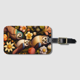 Eigenaren en bloemen | Modern Haeckel Bagagelabel