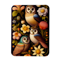 Eigenaren en bloemen | Modern Haeckel Magnet