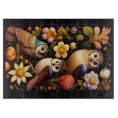 Eigenaren en bloemen | Modern Haeckel Snijplank (Voorkant)