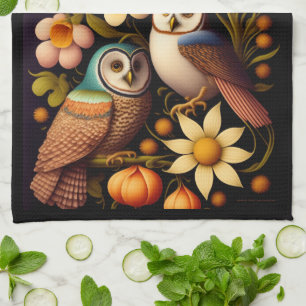 Eigenaren en bloemen   Modern Haeckel Theedoek