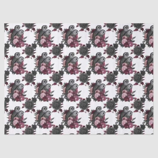 Eigenaren en bloemen op witte ontkoppeling tissuepapier (Voorkant)