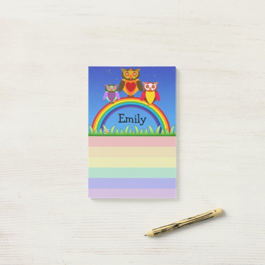Eigenaren en Rainbows Heart Post it Note (Op bureau)