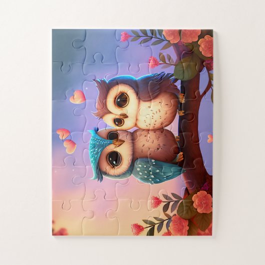 Eigenaren, harten en bloemen legpuzzel (Verticaal)