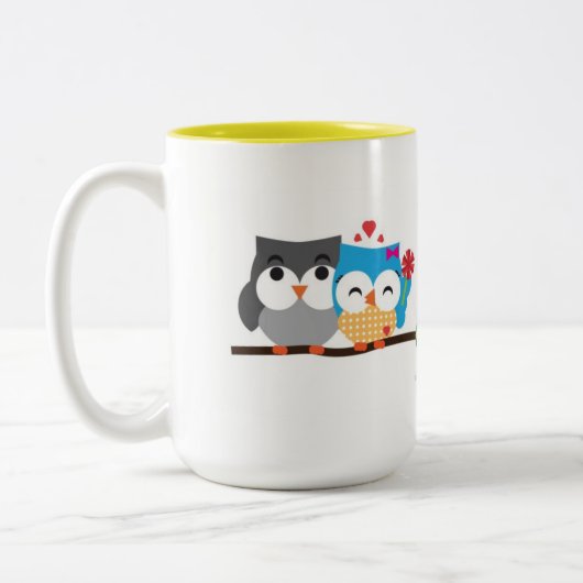 Eigenaren in de liefde tweekleurige koffiemok (Links)