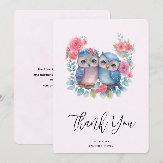 Eigenaren in de liefde Zitten op een boomafdeling Bedankkaart (Voorkant / Achterkant)