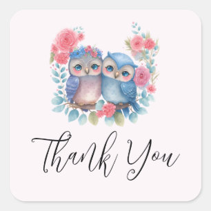 Eigenaren in de liefde Zitten op een boomafdeling  Vierkante Sticker