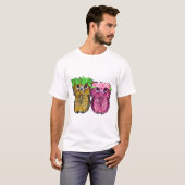 Eigenaren met bloemenkruinschilderij t-shirt (Voorkant volledig)