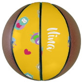 Eigenaren met hart op sinaasappel basketbal (Verticaal)