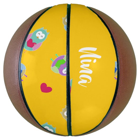 Eigenaren met hart op sinaasappel basketbal (Verticaal)