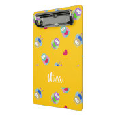 Eigenaren met hart op sinaasappel mini klembord (Angled2)