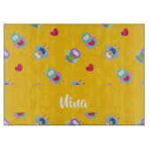 Eigenaren met hart op sinaasappel snijplank (Voorkant)