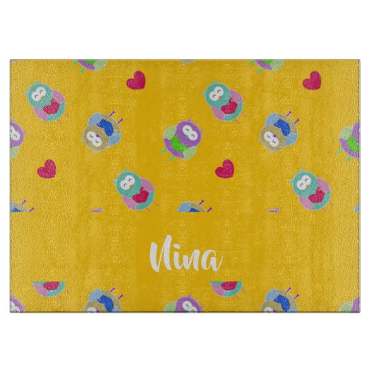 Eigenaren met hart op sinaasappel snijplank (Voorkant)